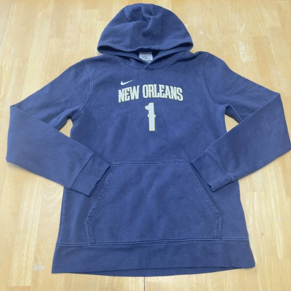 Nike Boys Hoodie NBA New Orleans Pelican Zion Williamson #1 Navy Blue Size XL